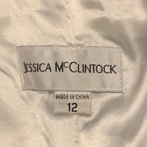 Jessica McClintock Formal Cocktail Party Strapless Dress & Jacket Gray 206A - Picture 10 of 12